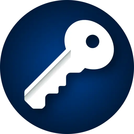 White Key Icon for Security Concept