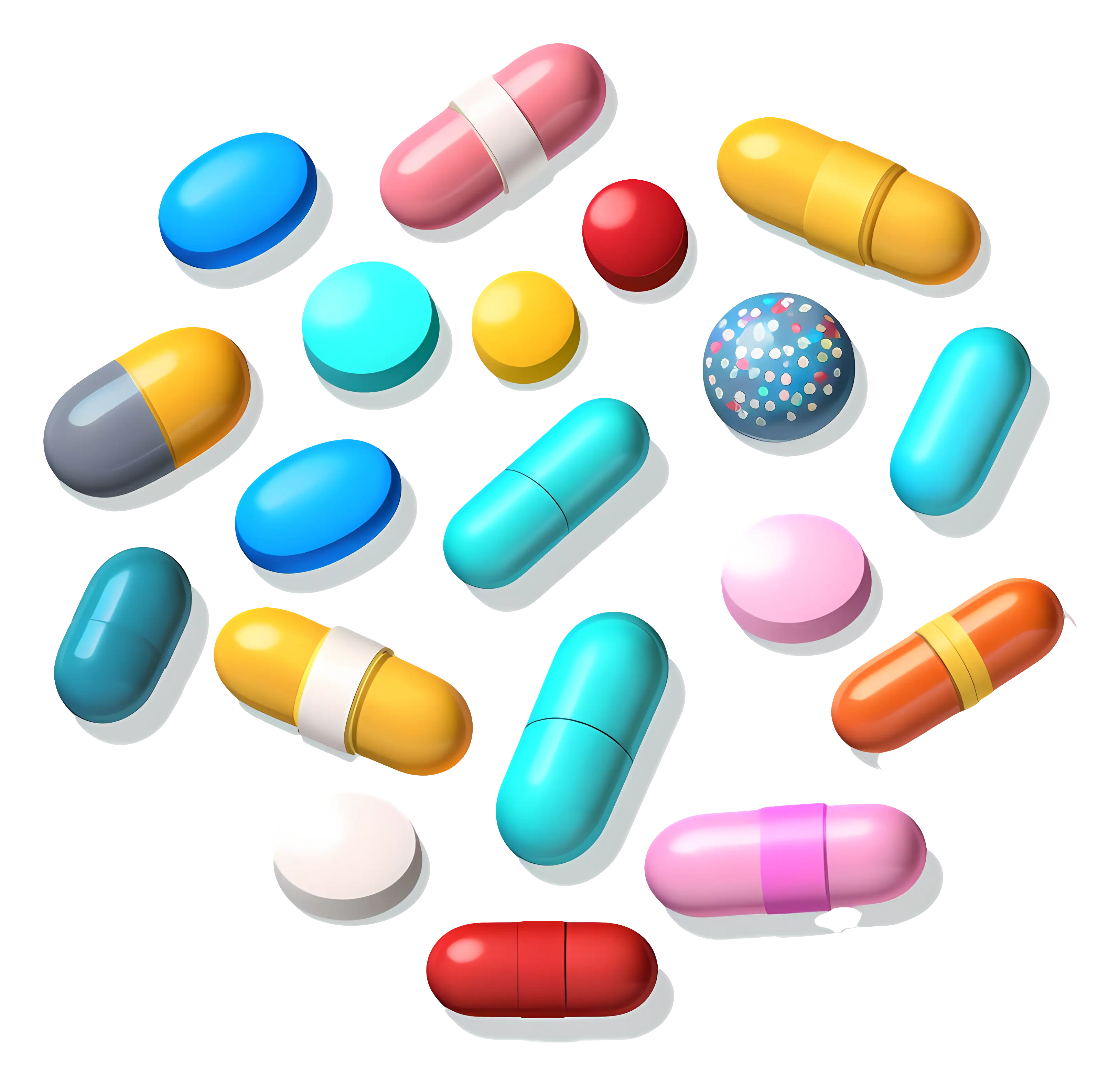 Colorful Medicine Capsules and Pills