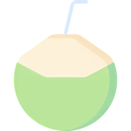 Green Coconut Drink with Straw