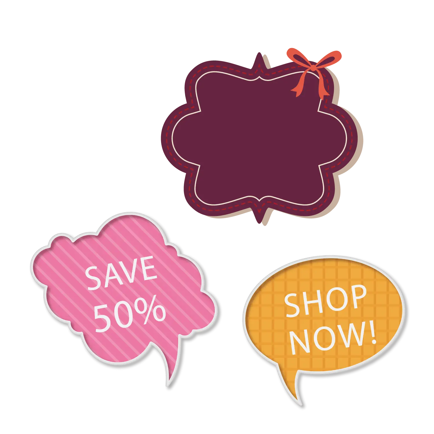 Colorful Speech Bubbles for Shopping Promotion