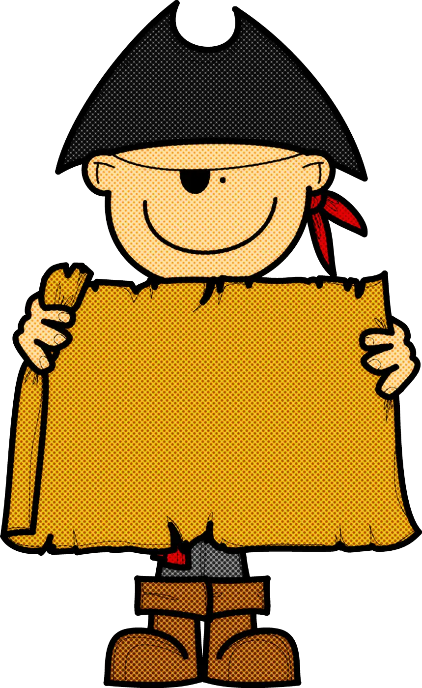 Cartoon Pirate Holding Map