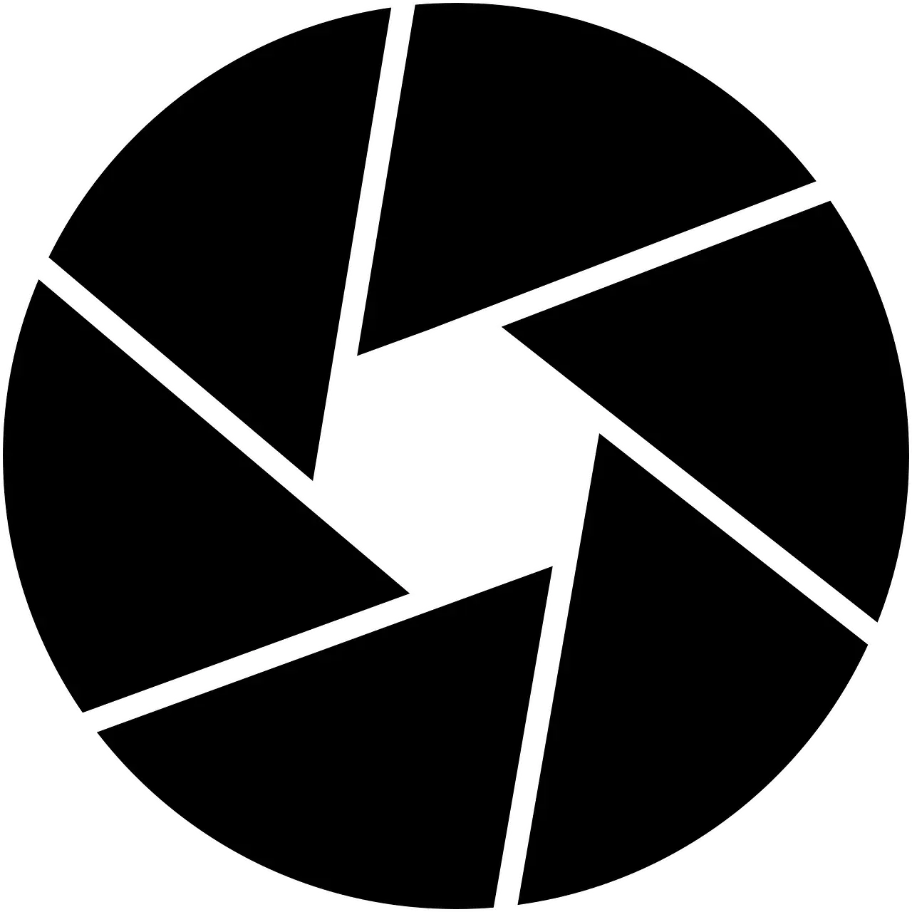 Black Aperture Shutter Logo Symbol