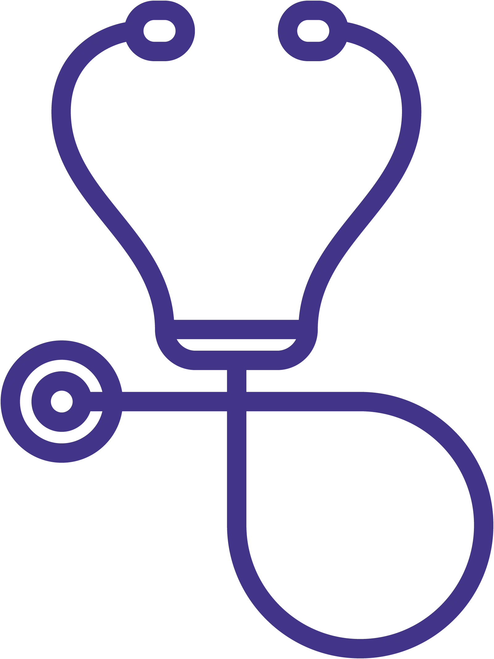 Simple Stethoscope Icon in Blue Color