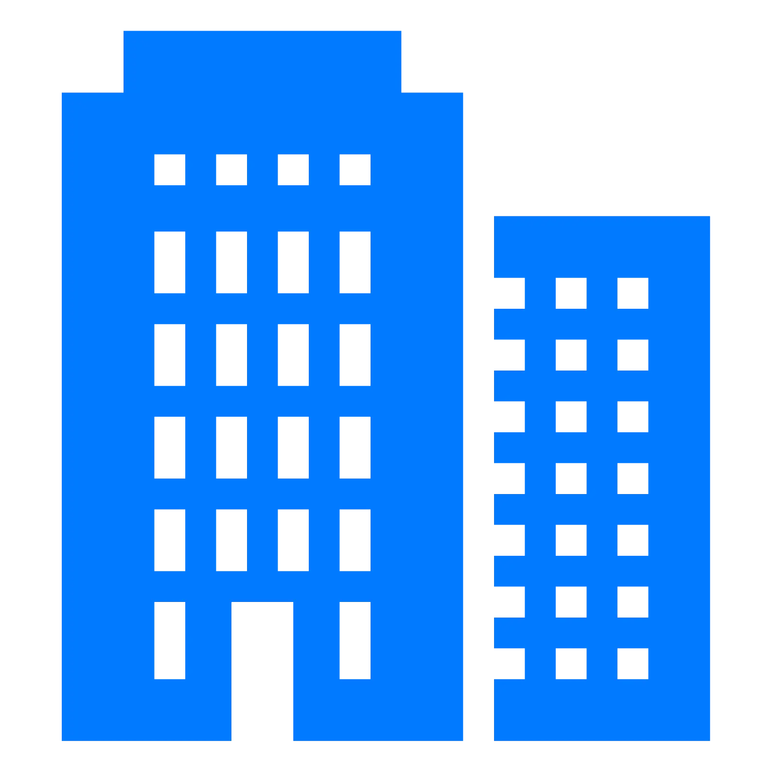Simple Blue Office Building Illustration