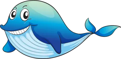 Smiling Cartoon Whale Illustration