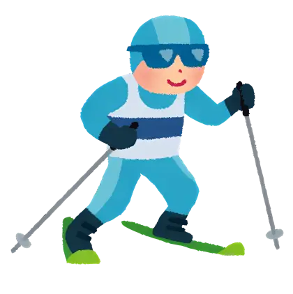 Skiing Cartoon Character Enjoying Winter Sports