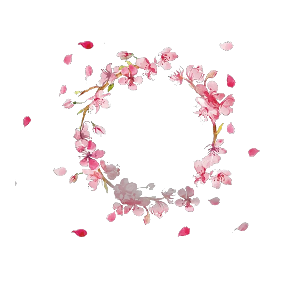 Cherry Blossom Wreath with Petals