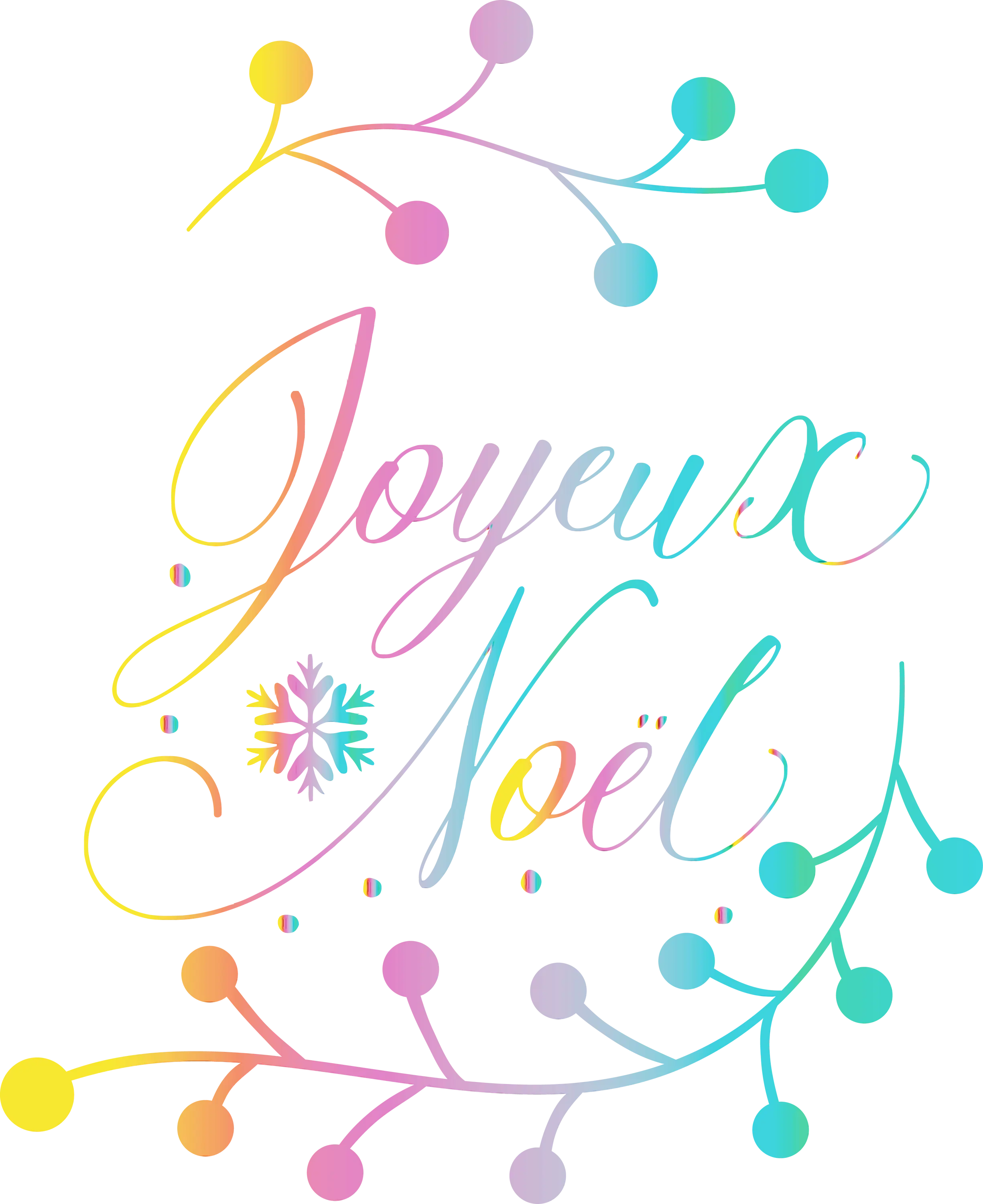 Colorful Joyeux NoÃ«l Christmas Greeting
