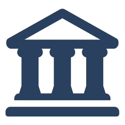 Simple Blue Bank Logo Icon Graphics