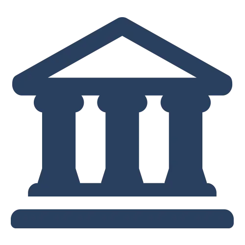 Simple Blue Bank Logo Icon Graphics