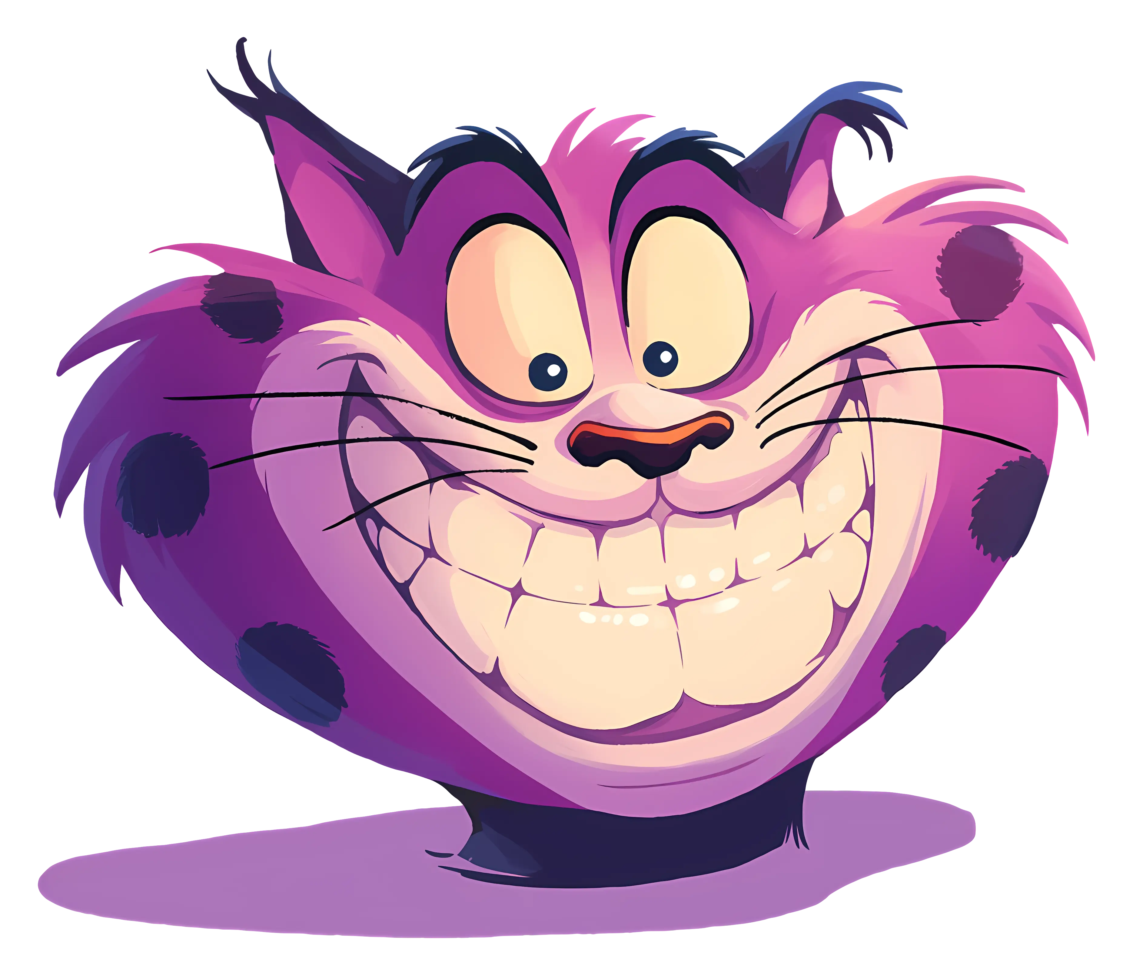 Grinning Cat Face Illustration