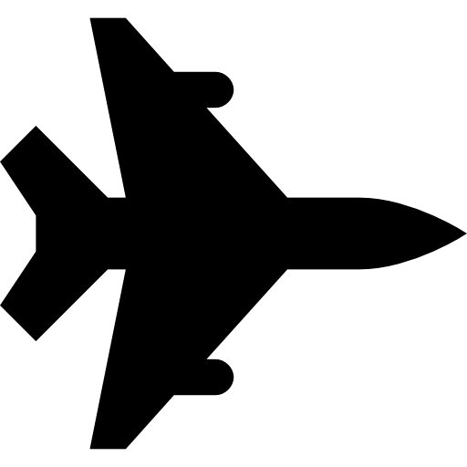 Black Airplane Silhouette Design