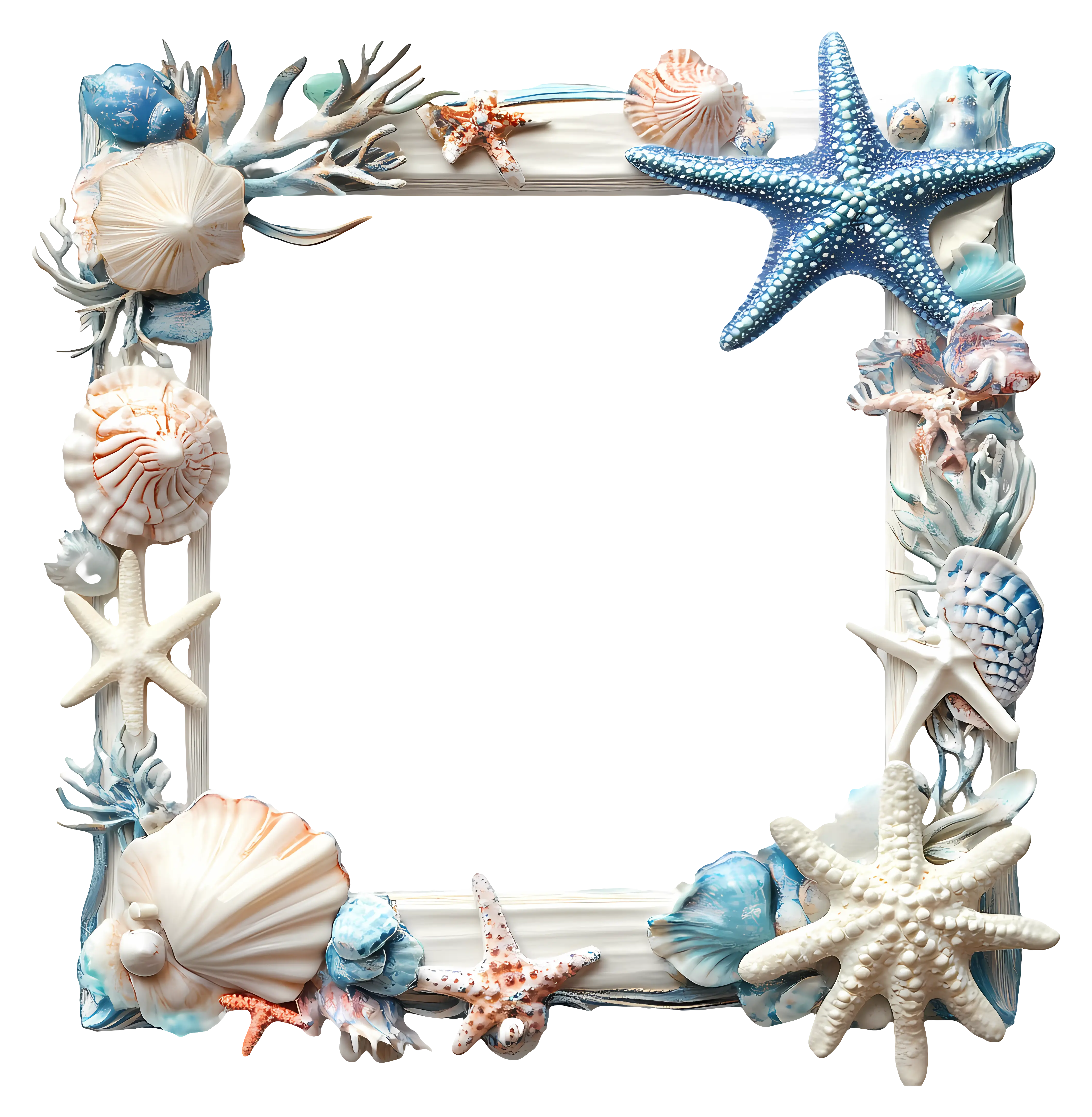 Decorative Frame with Sea-Themed Elements