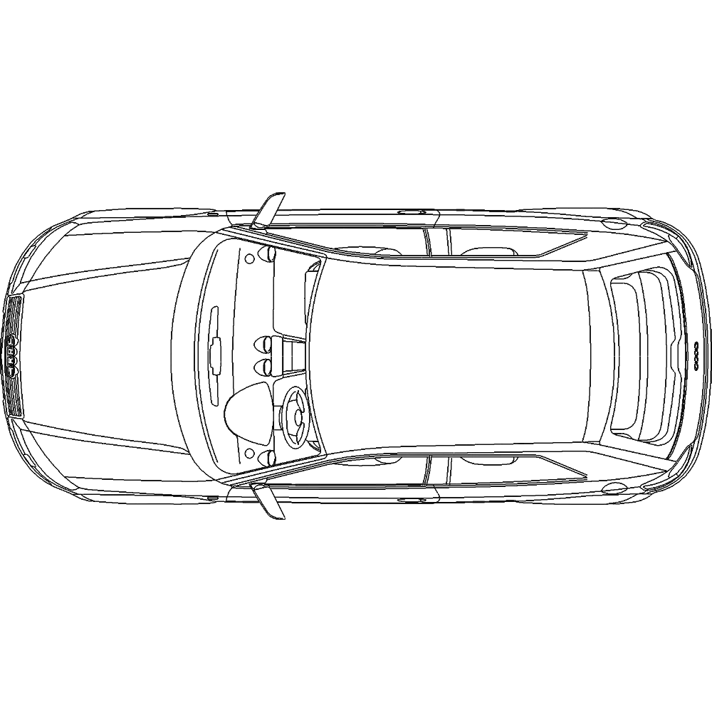 Car Blueprint Top View Illustration