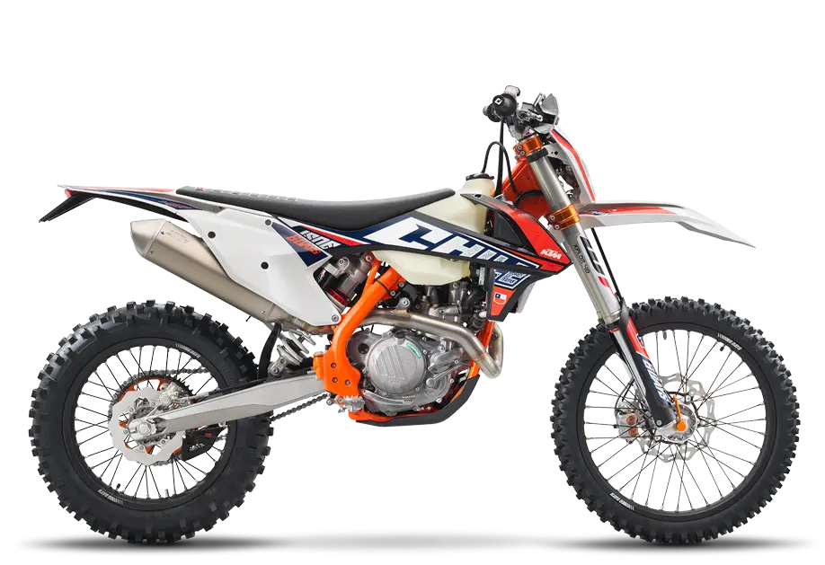 Orange and White Off-Road Dirt Bike