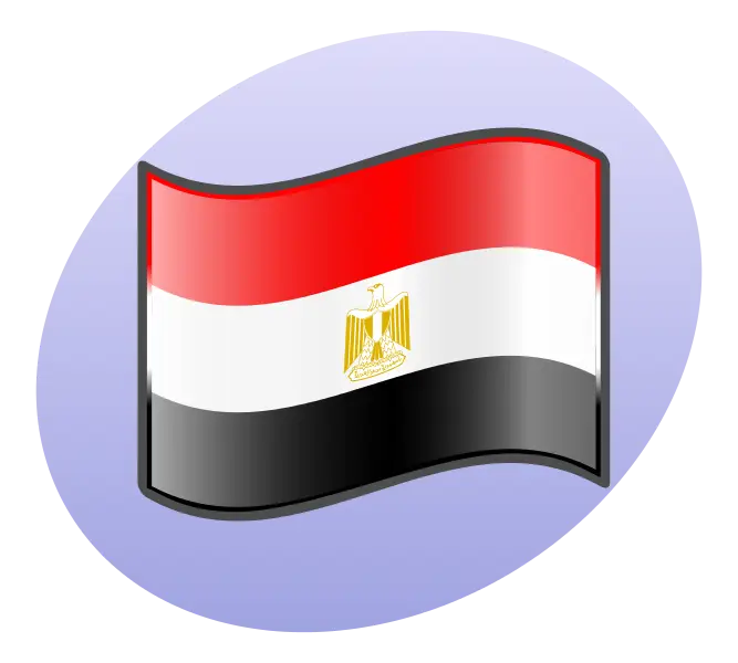 Flag of Egypt with National Emblem