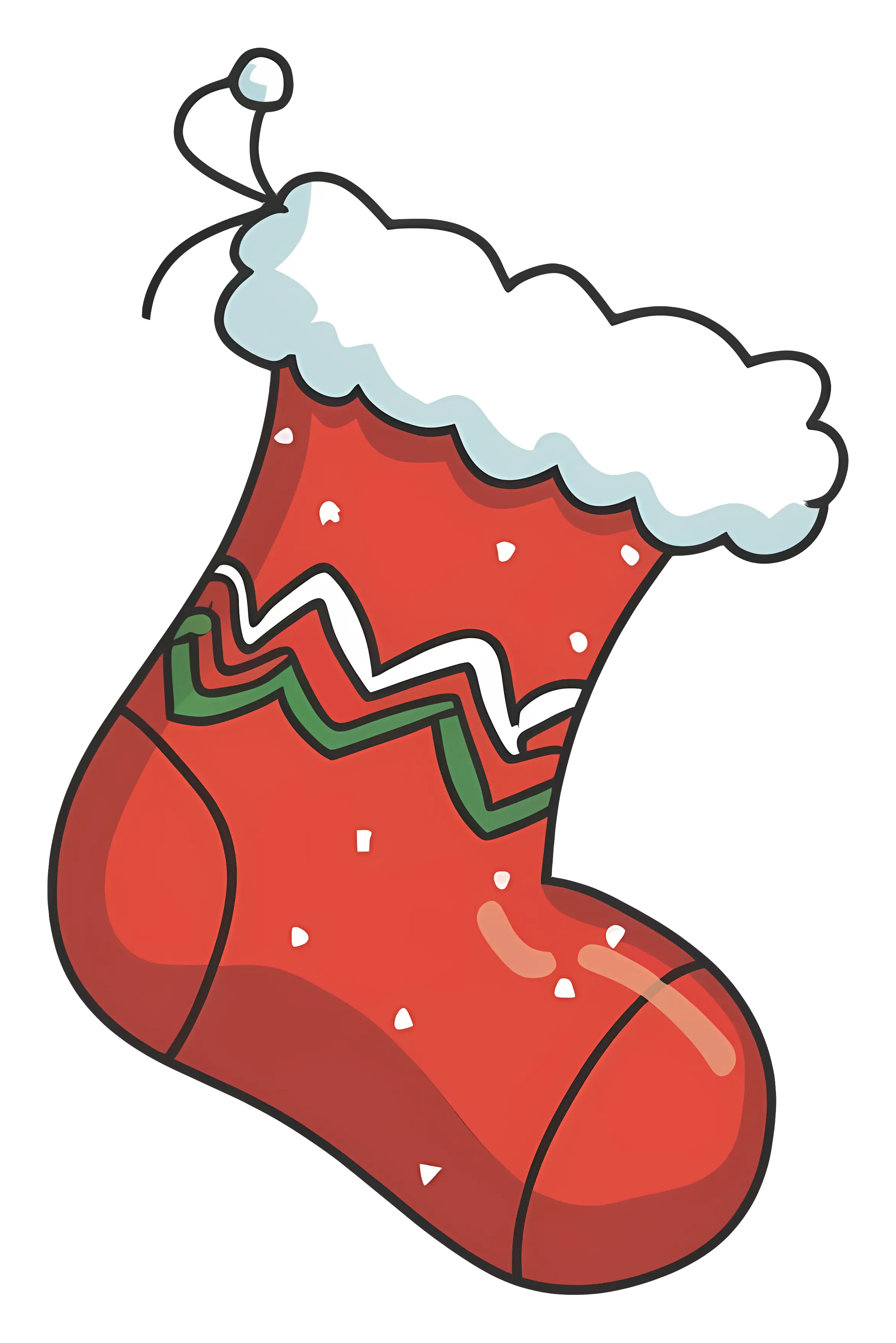 Red Christmas Stocking with Decorations