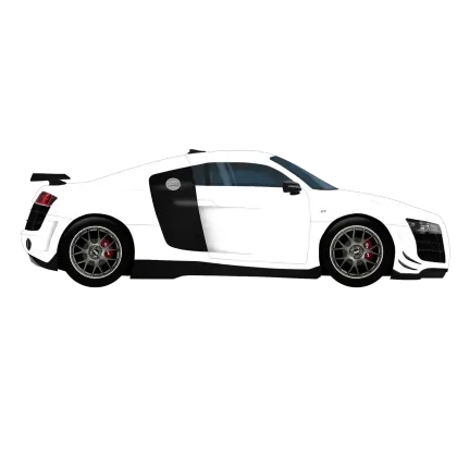 White Sports Car Side View
