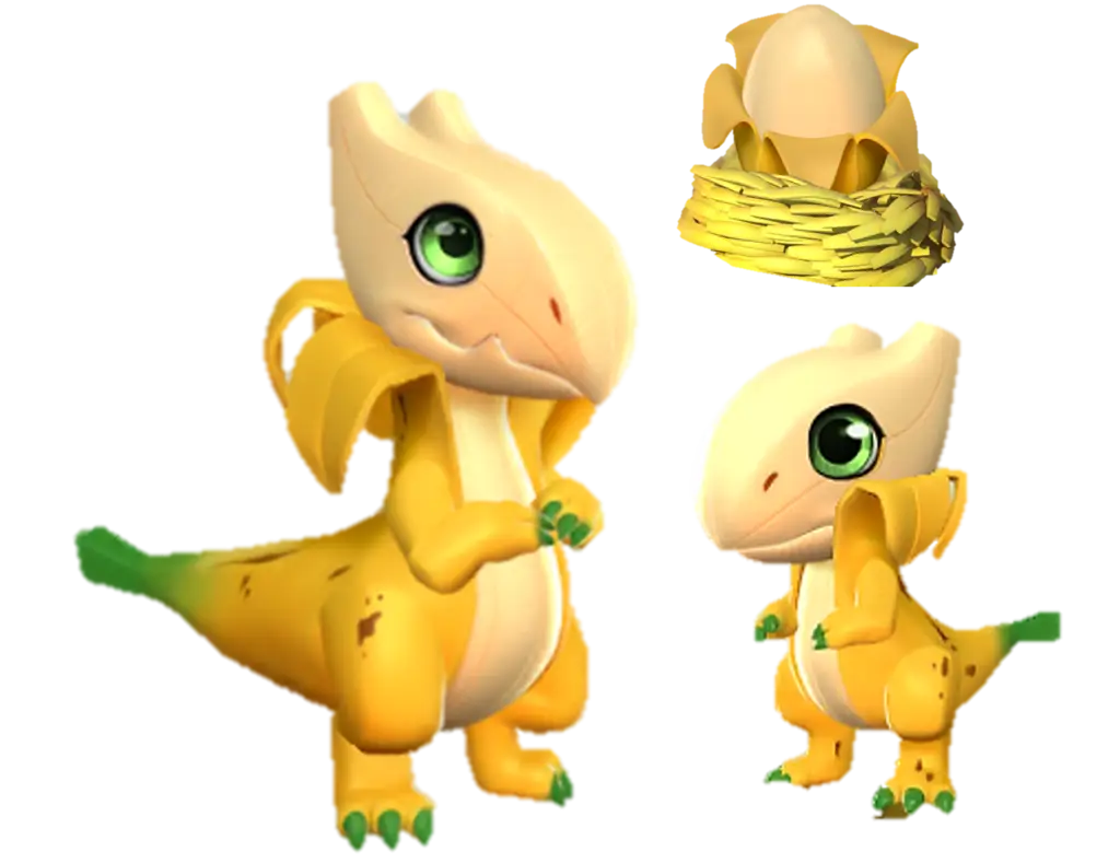Cute Yellow Dinosaur Character