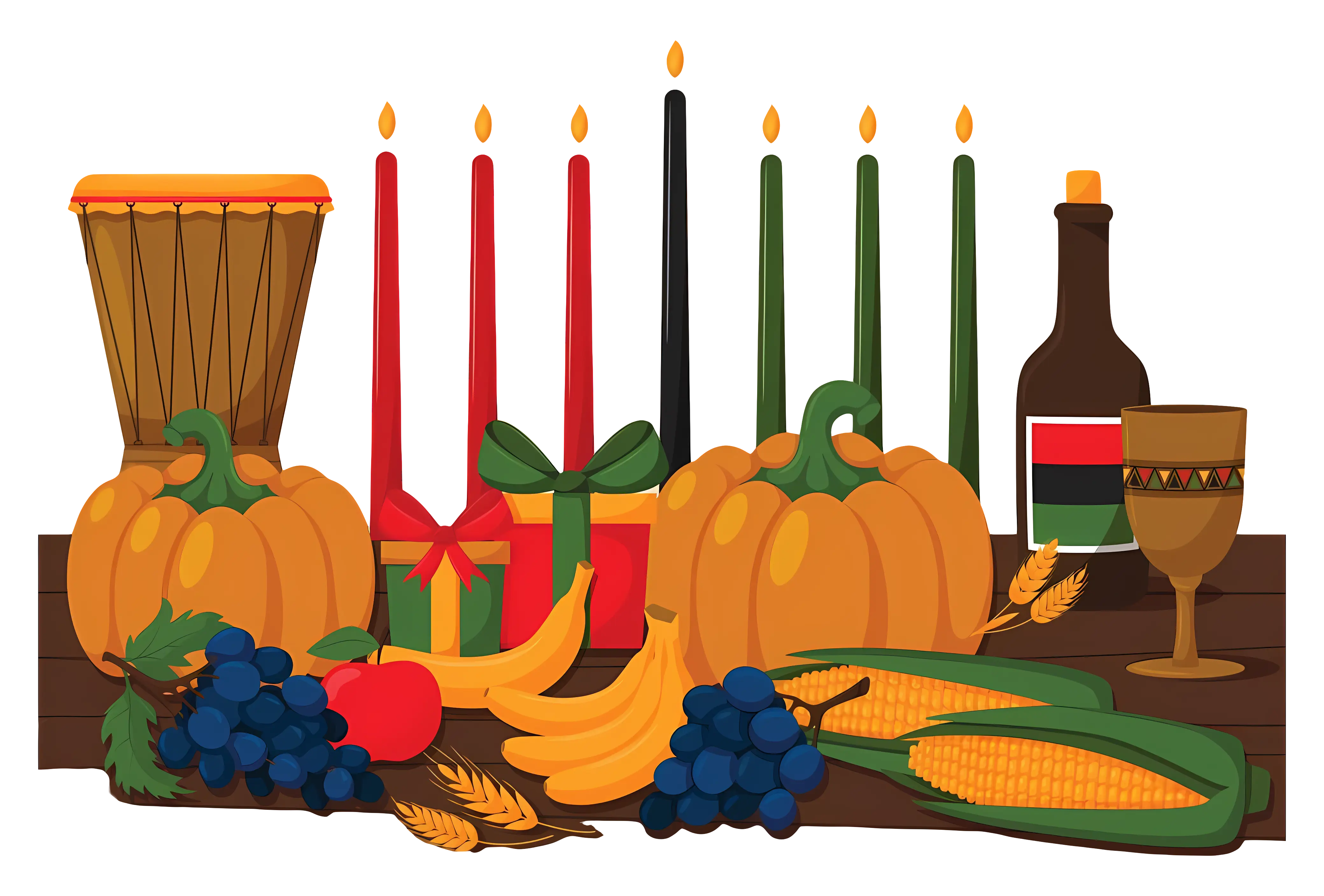 Kwanzaa Table with Decorations
