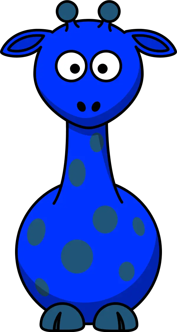 Cartoon Blue Giraffe Illustration