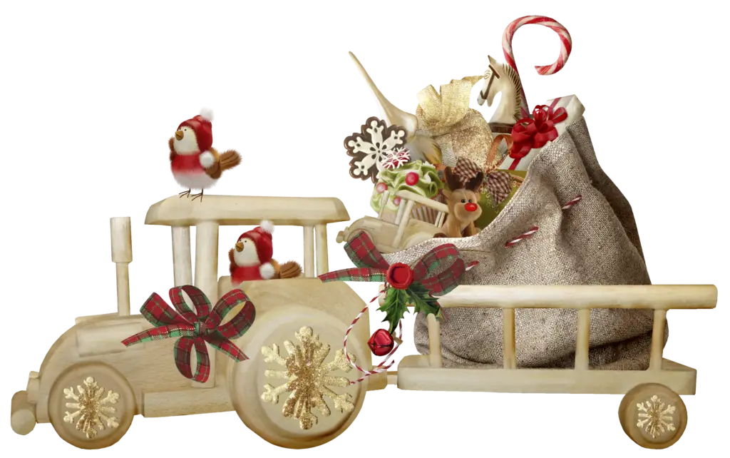 Christmas Train with Festive Decorations