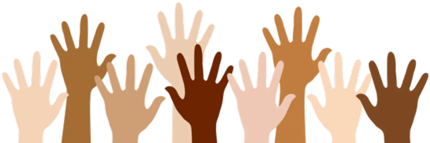 Raised Hands Showing Diversity