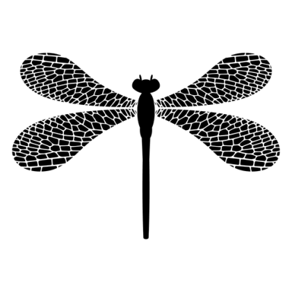 Black Silhouette of a Dragonfly