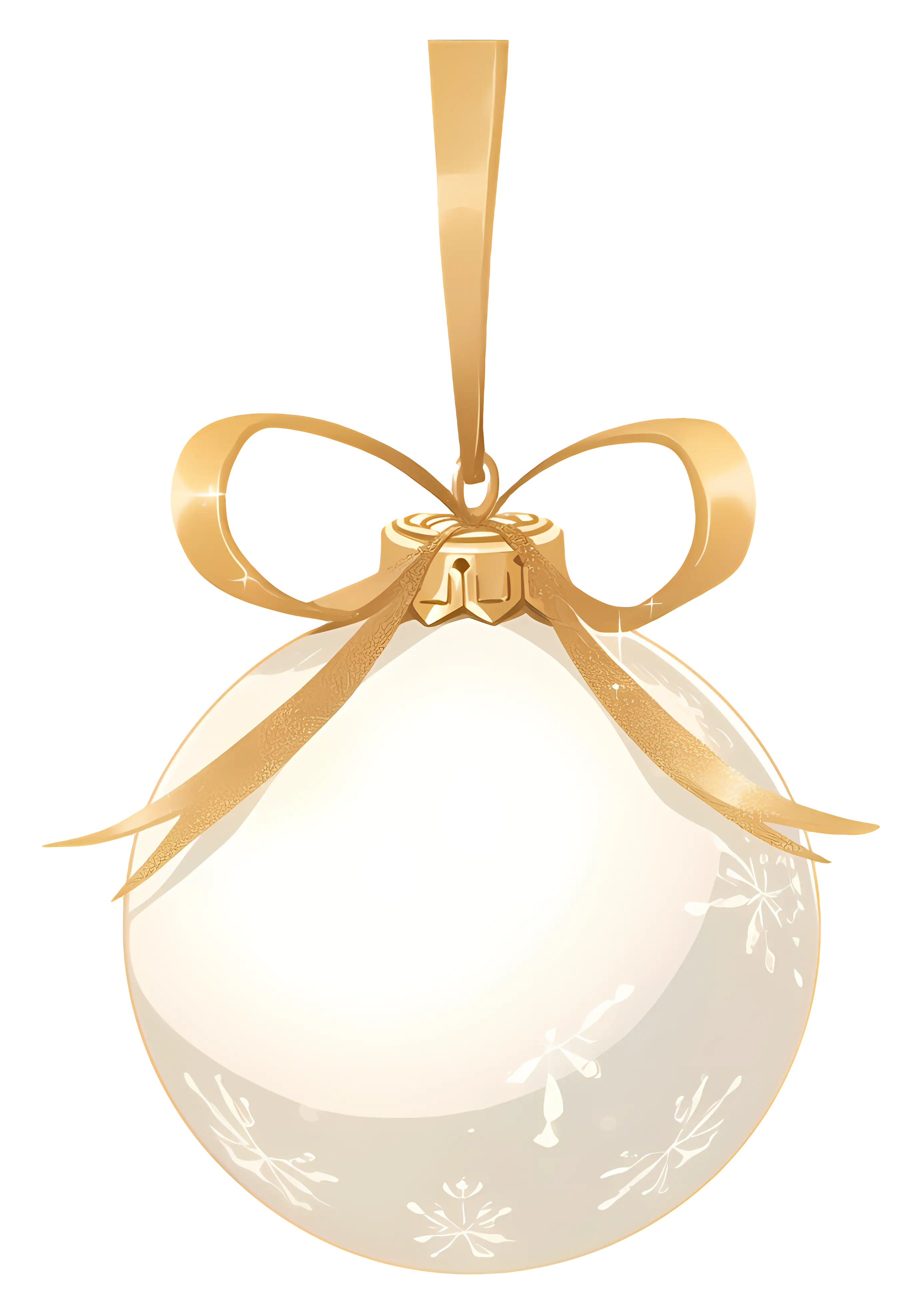 Gold Christmas Ornament with Ribbon