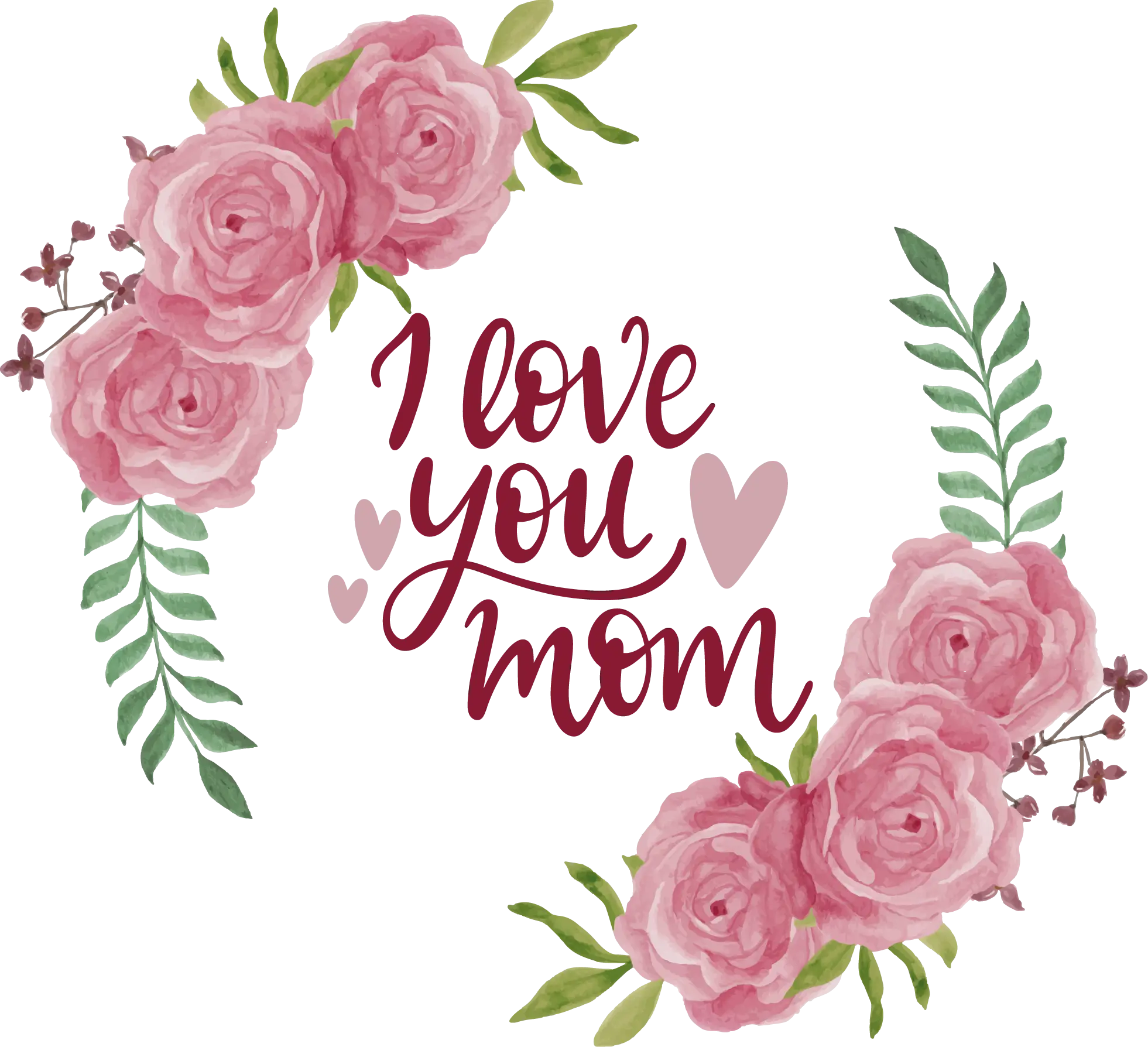 Mother&#039;s Day Card with Pink Roses
