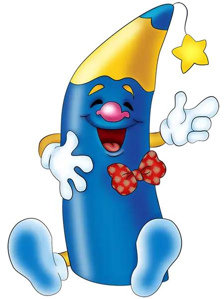 Cartoon Blue Candle Character with Star