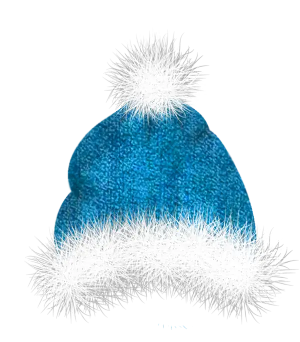 Blue Winter Hat with Pom-Pom