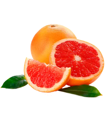 Fresh Grapefruit with Sliced Halves