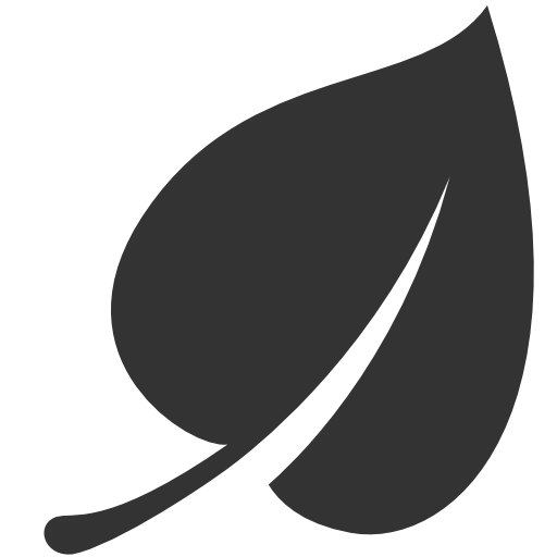 Black Leaf Icon for Nature