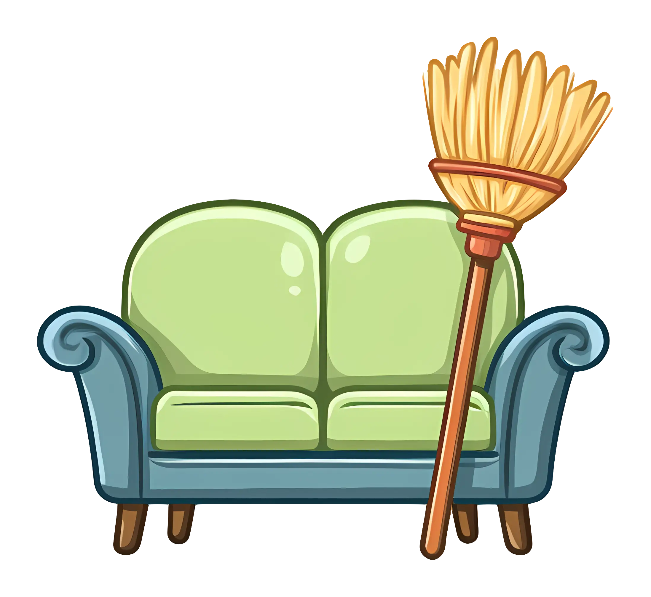 Sofa and Broom Illustration