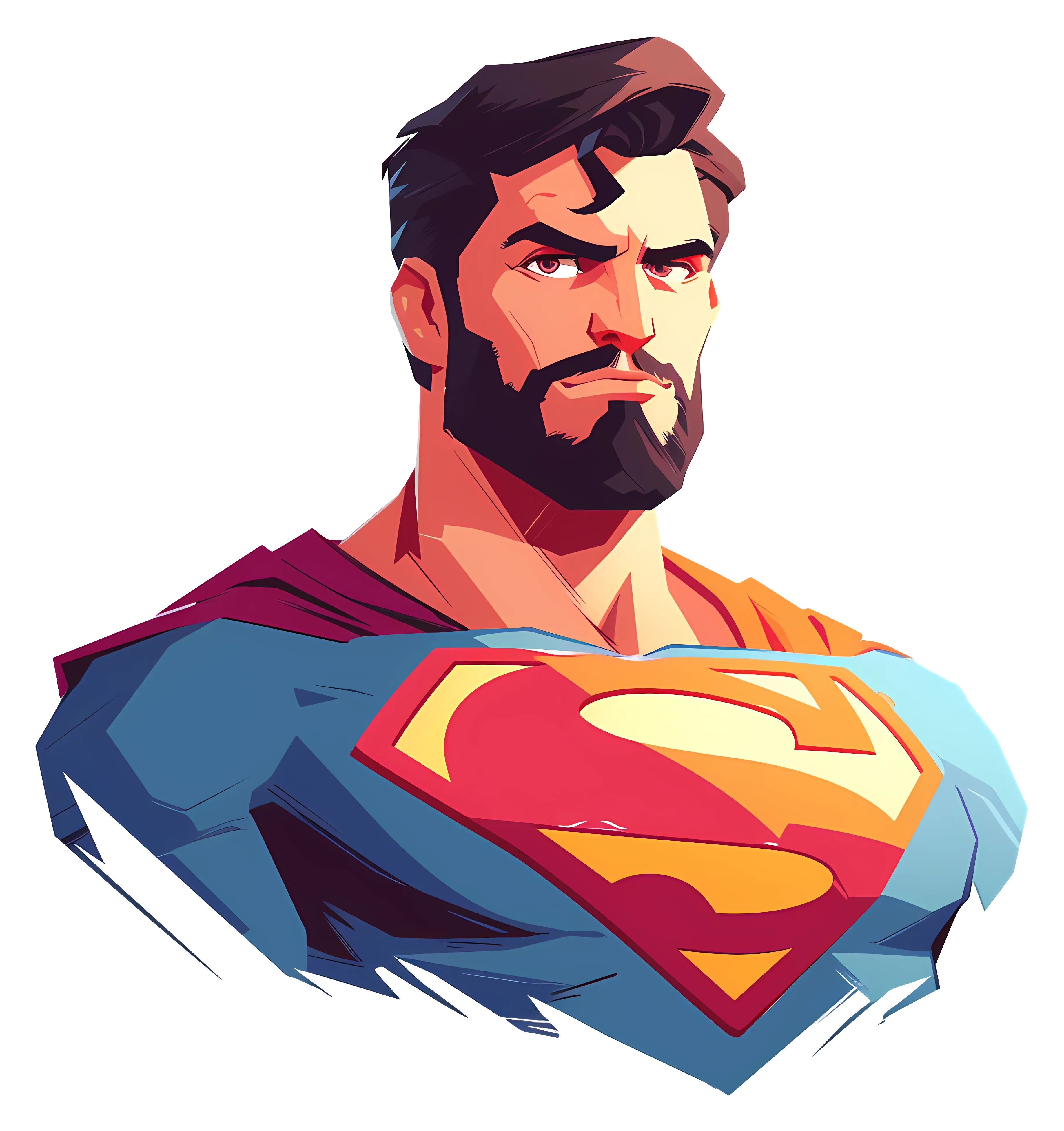 Illustration of Male Superhero in Cape