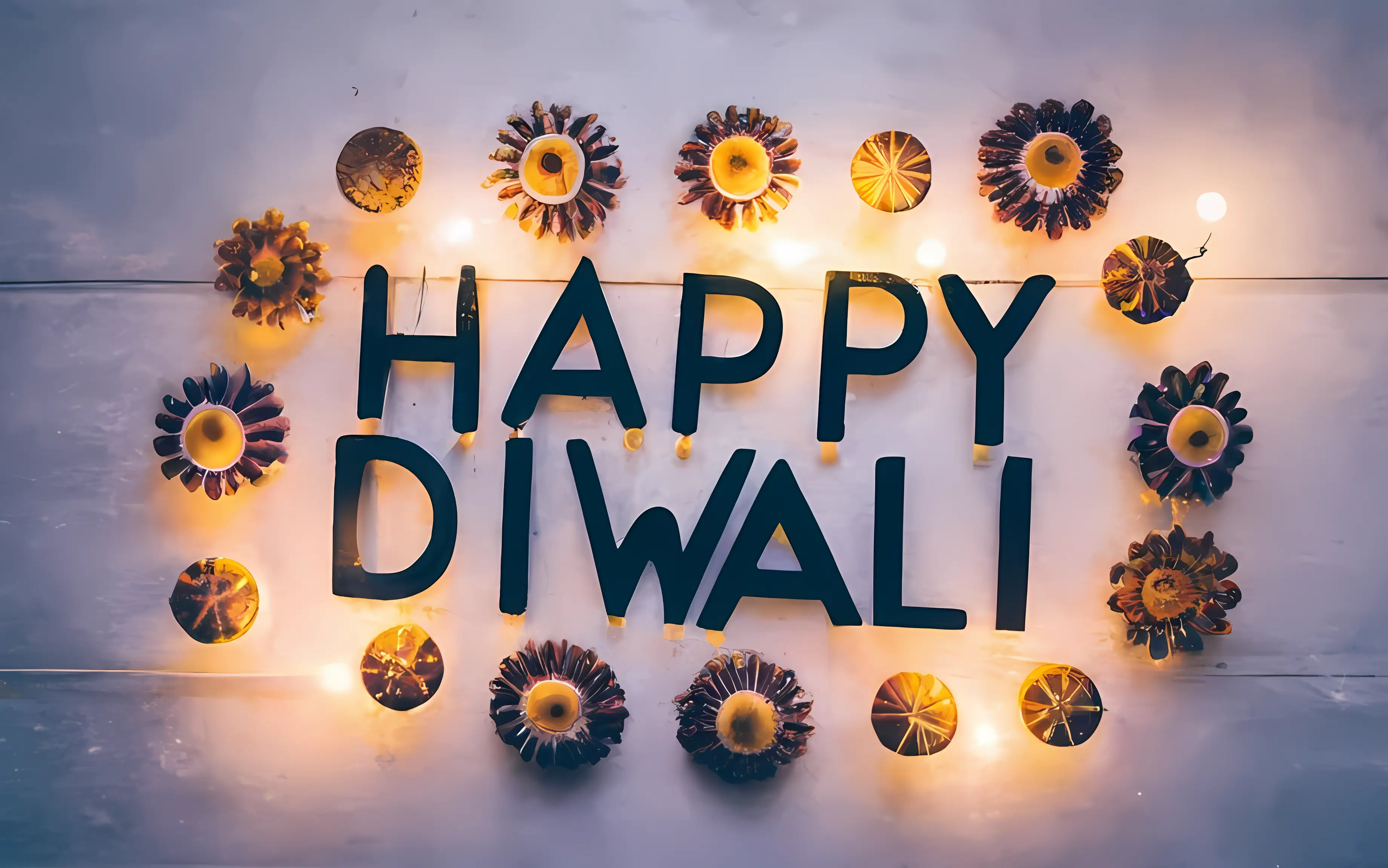 Happy Diwali Decoration with Lights