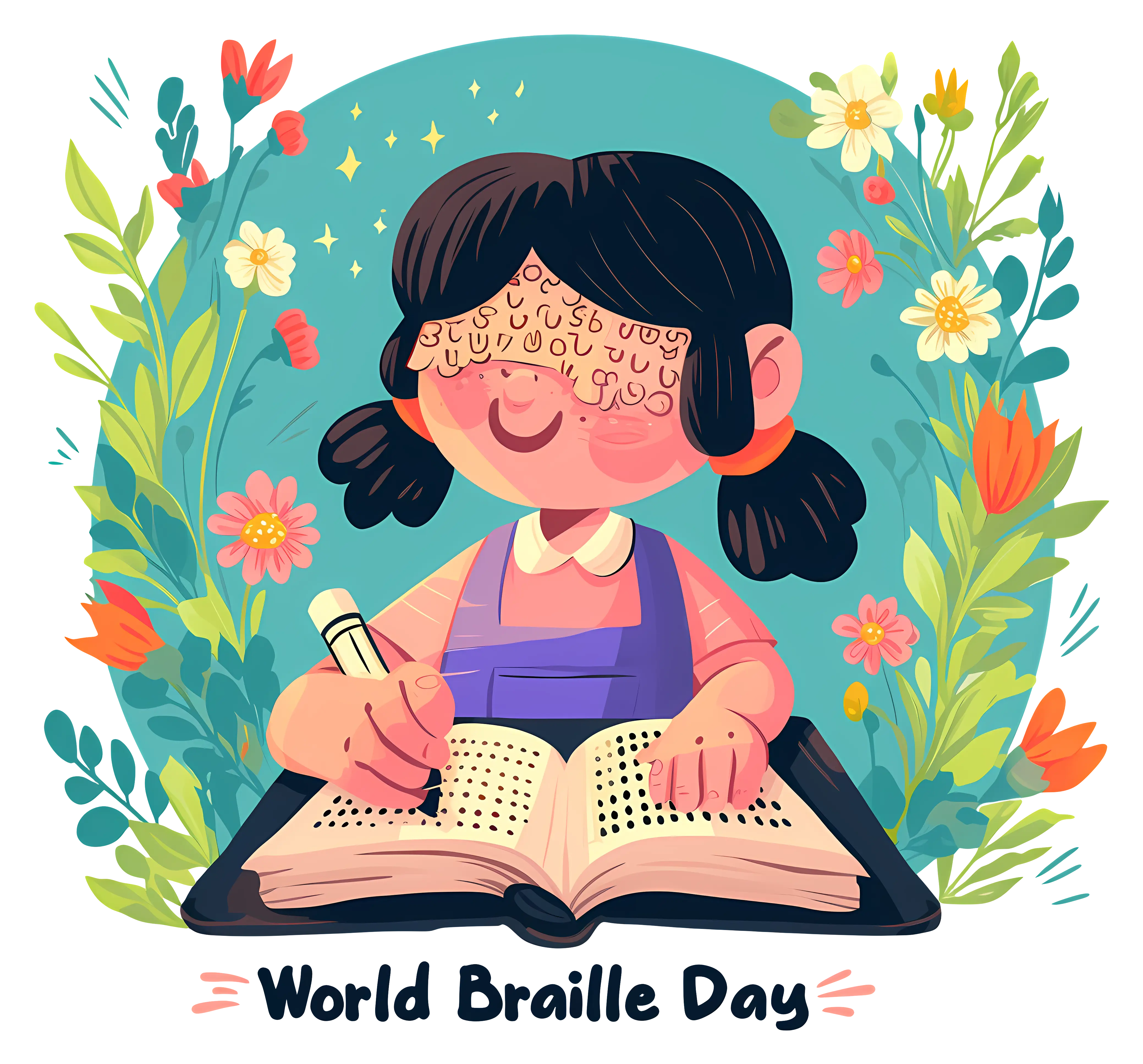 World Braille Day Concept Illustration