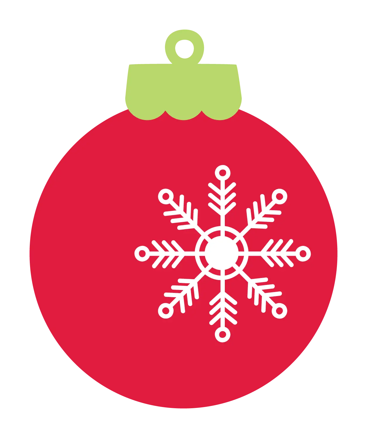 Red Christmas Ornament Ball with Snowflake