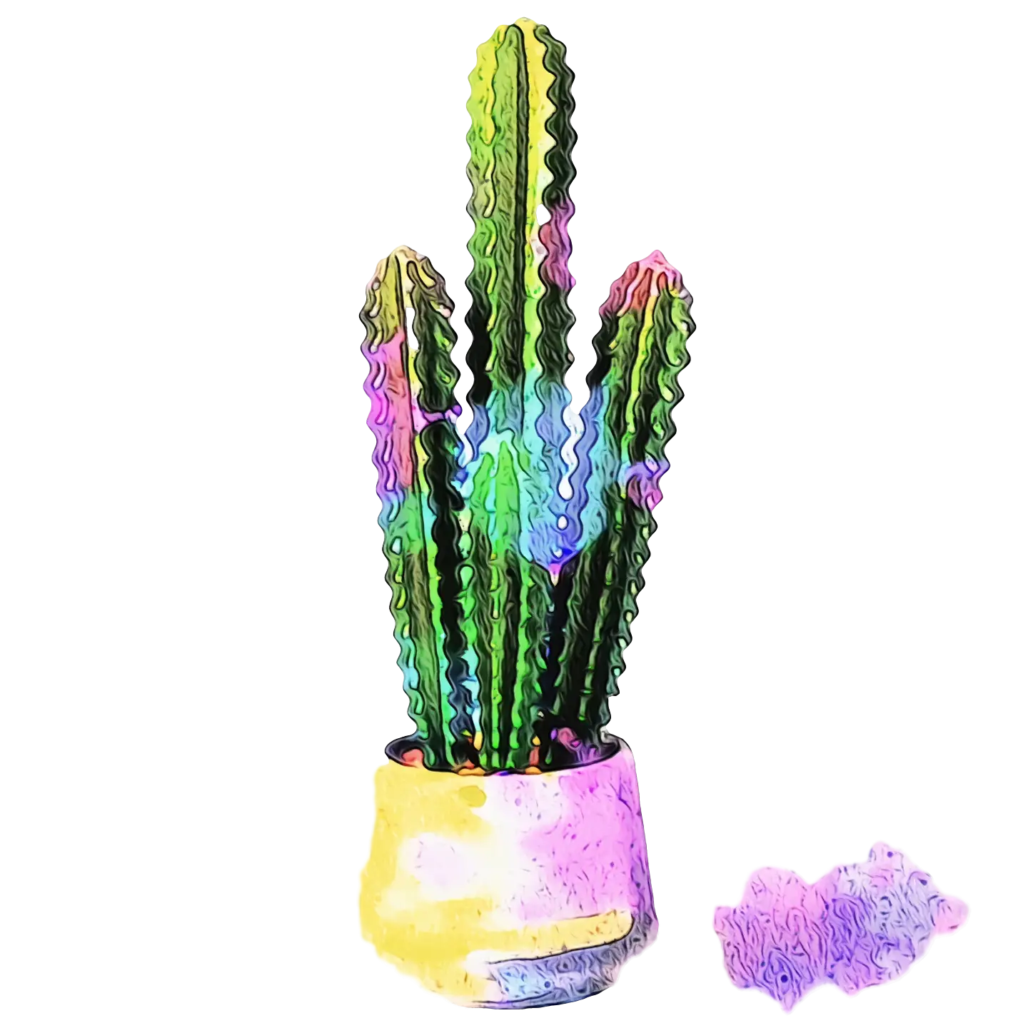 Colorful Cactus in Pot