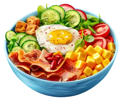 Healthy Breakfast Bowl with Egg and Vegetables