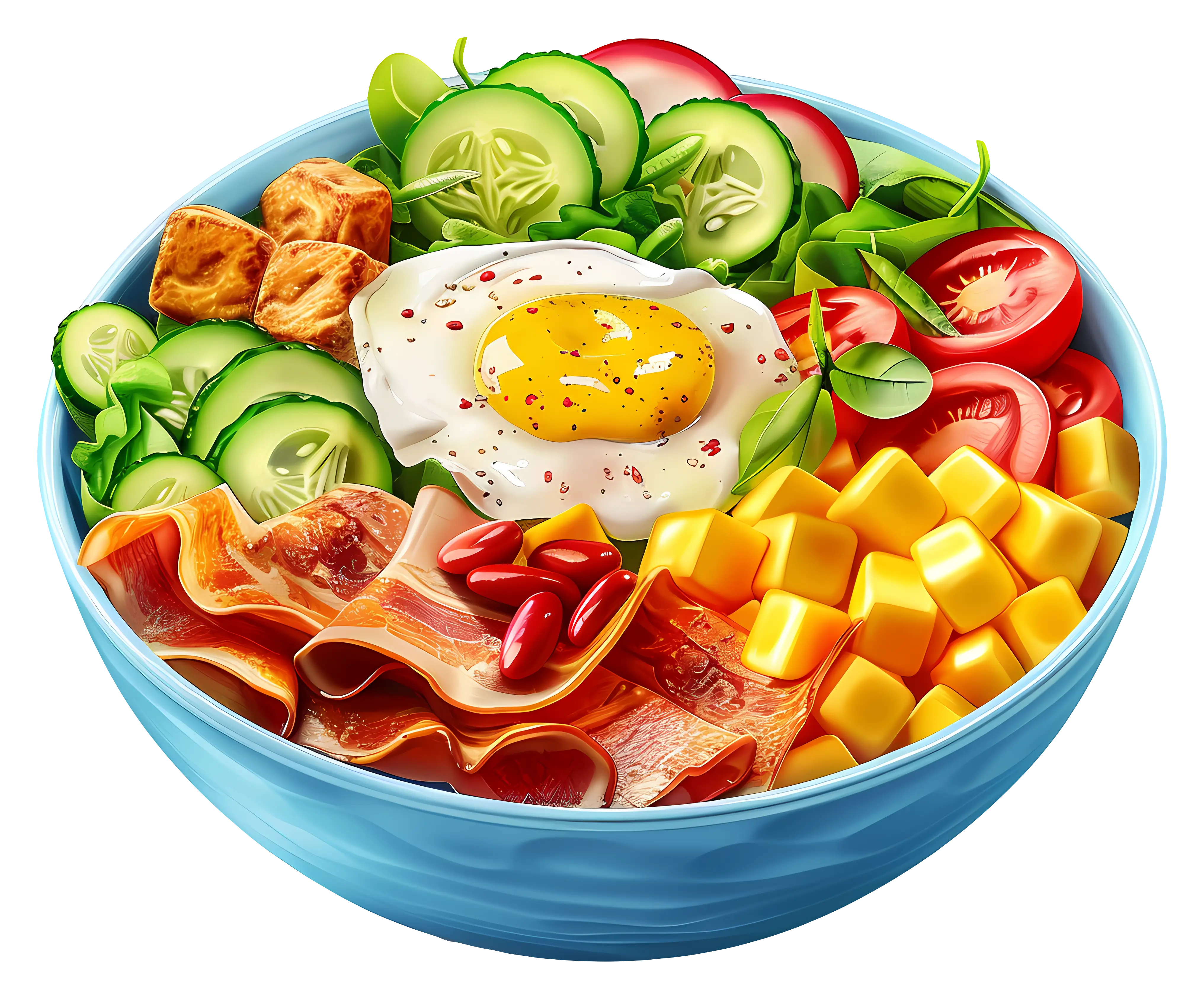 Healthy Breakfast Bowl with Egg and Vegetables