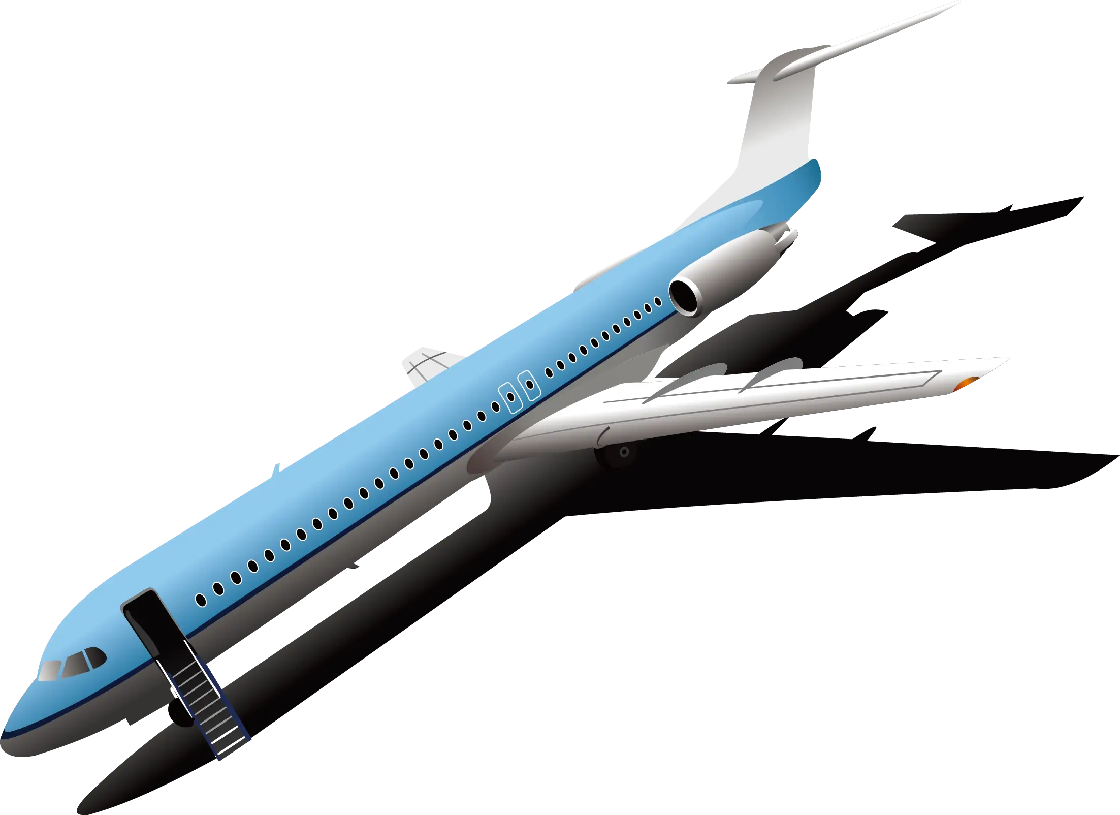 Blue Commercial Airplane Illustration