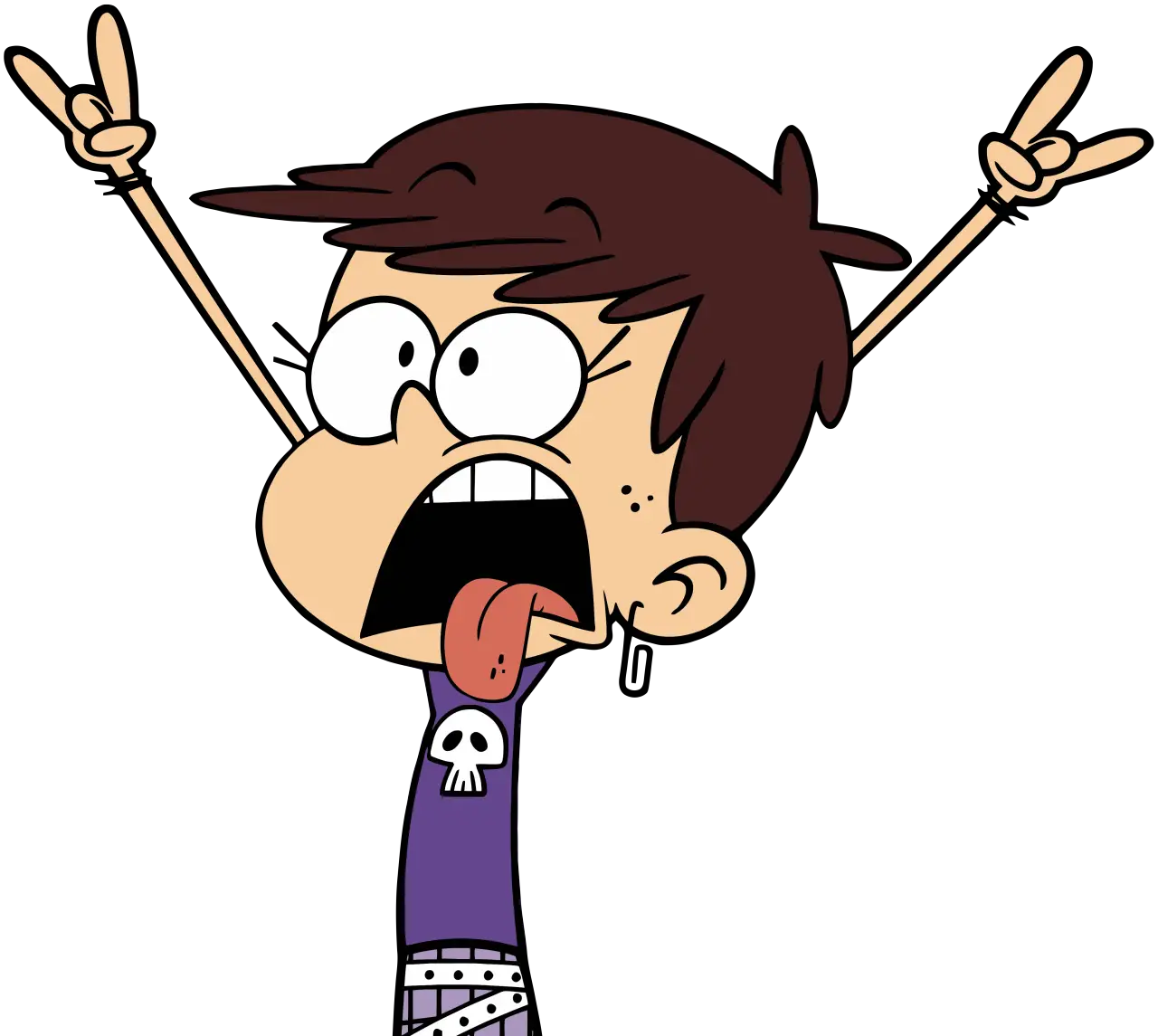 Cartoon Character with Rock Gesture