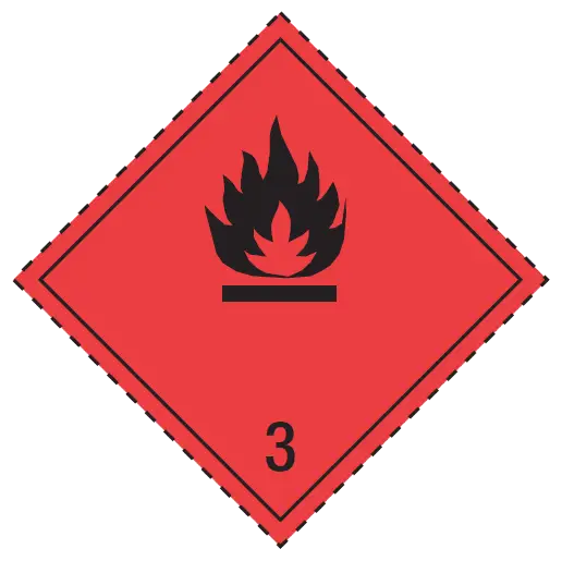 Flammable Material Hazard Symbol in Red Diamond