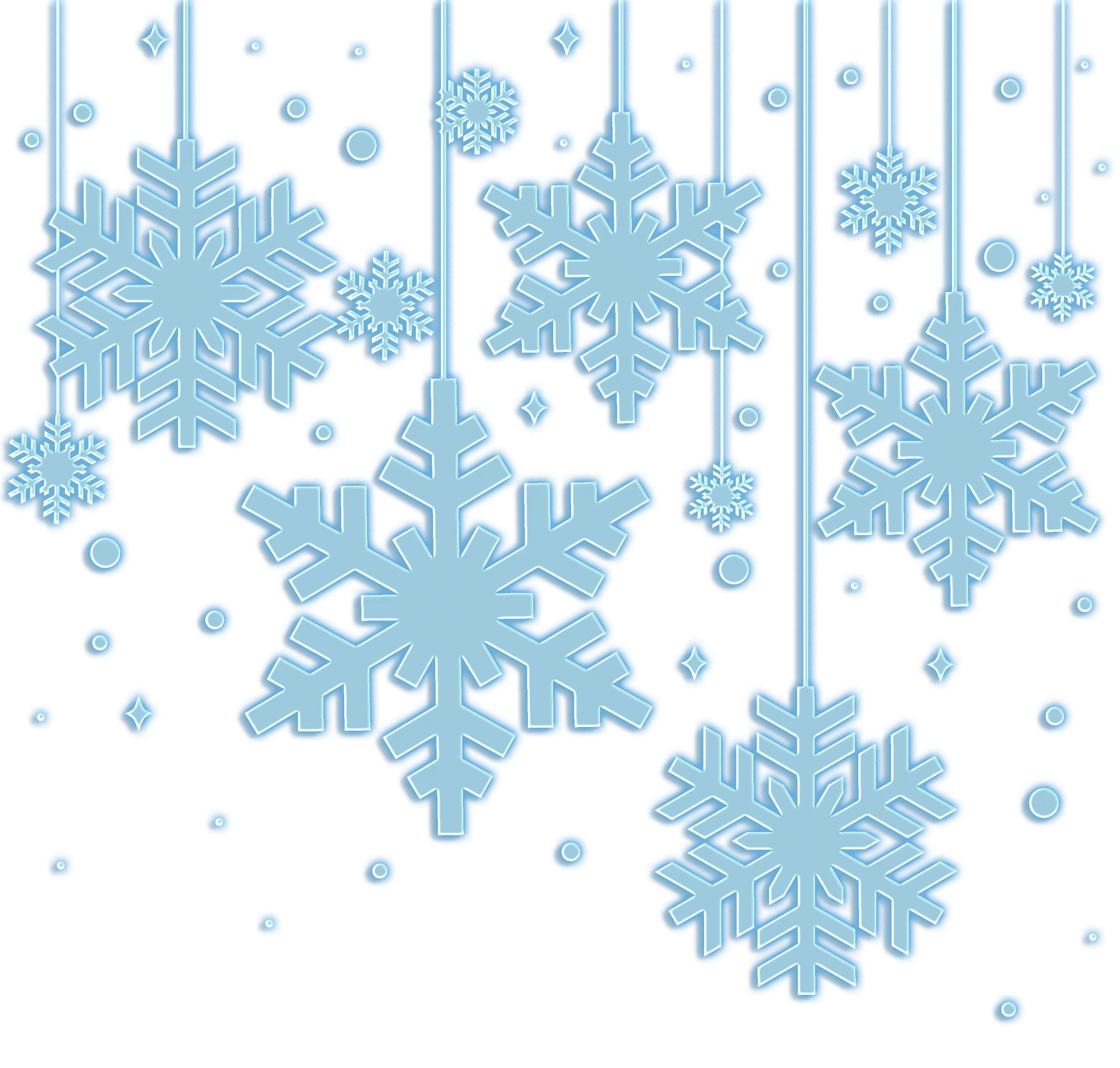Hanging Blue Snowflakes Decoration