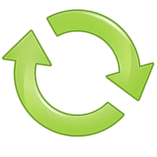 Recycling Symbol with Green Arrows