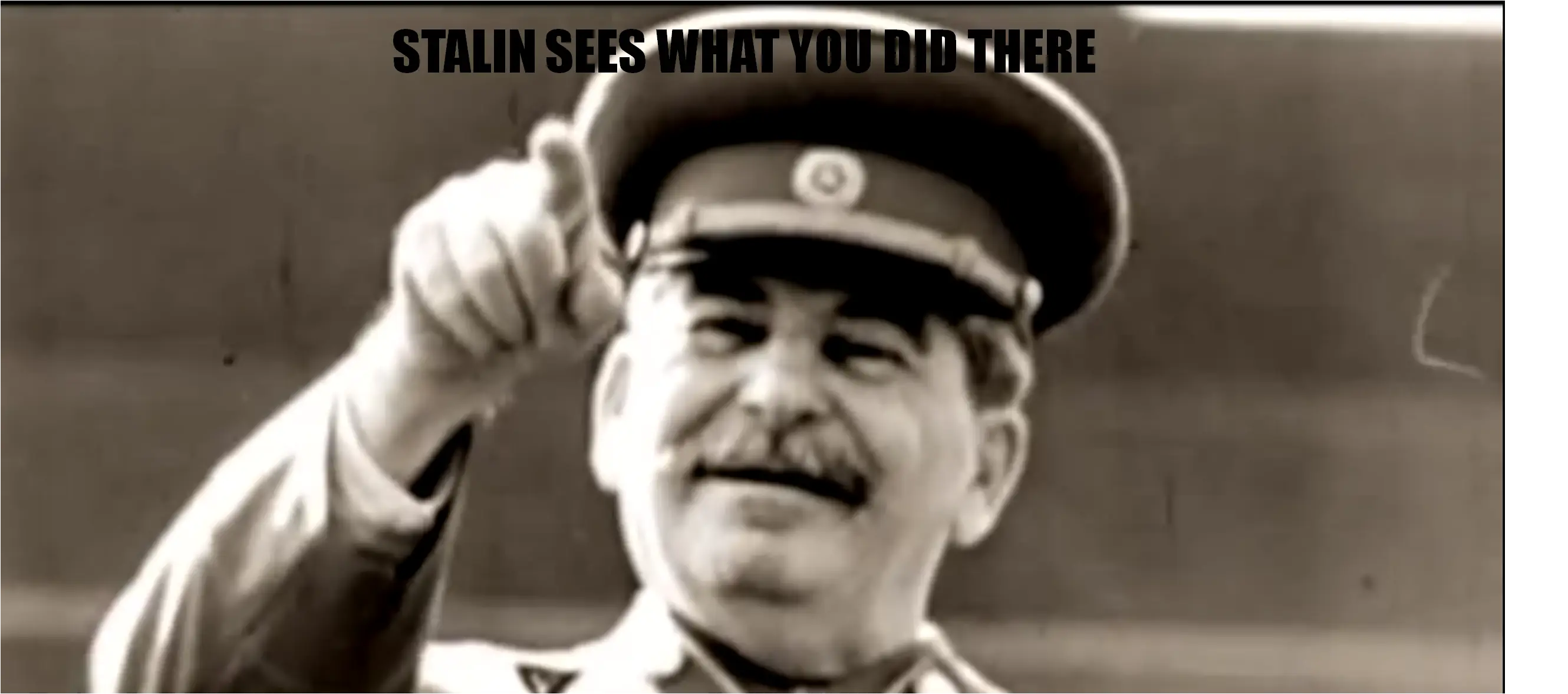 Stalin Pointing with a Smile