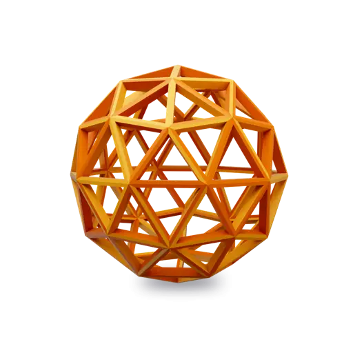 Geometric Orange Sphere 3D Design