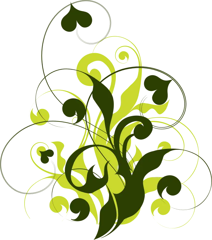 Green and Black Floral Design